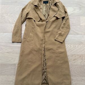 Banana Republic Tan Trench Coat with Classic Design and Full-Length Style